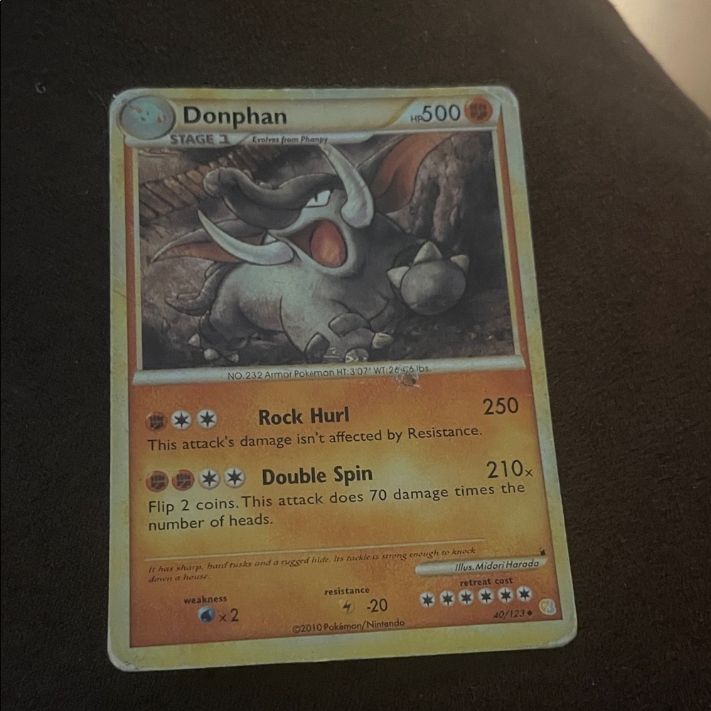 Pokemon Donphan Card - Orange and Gray
